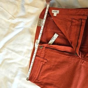 Orange wide leg cropped jeans